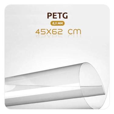 Imagem de Placa Petg Cristal Transparente 0,5 mm 45x62 Cm Para Moldura