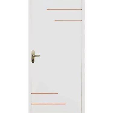 Imagem de Porta De Madeira Branca Milano 2,10x0,80 Completa Lado Direito - ALLO 