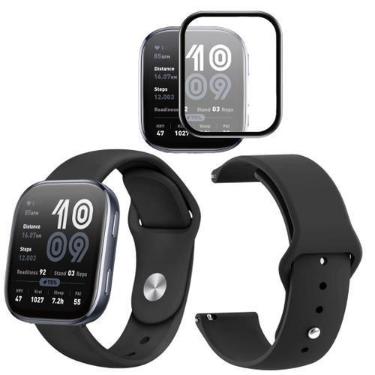 Imagem de Pulseira confort para Amazfit Bip 6 +pelicula c/ borda preta - Genéric