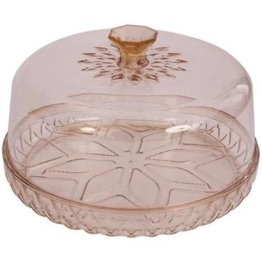 Imagem de Queijeira Porta Queijo Cristal Acrílico Com Tampa 18cm - Plasútil