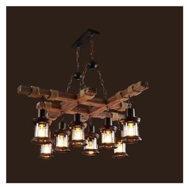 Imagem de Retro Wood E27 LED Lâmpada de teto Lustre industrial antigo Iluminação de bar Luminária pendente Luzes pendentes, Luzes pendentes modernas