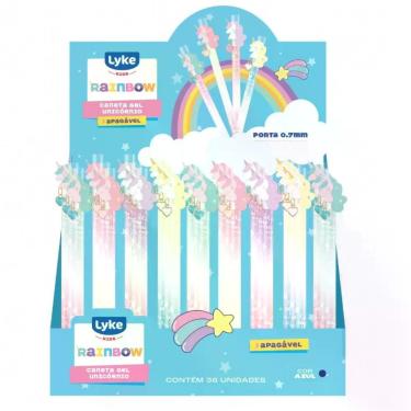 Imagem de Caneta Gel Lyke Gel Azul Rainbow 0.7MM Unicórnio com Escrita Suave sem Borrões 1 Unidade Amarelo