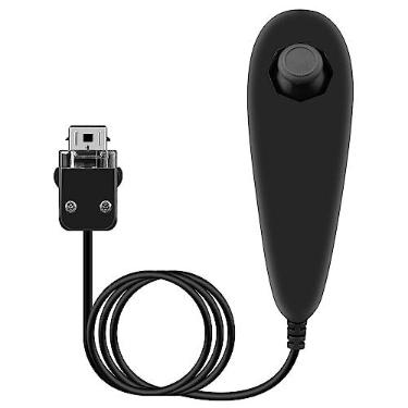 Imagem de OSTENT Controlador Nunchuck com fio Baseado em Movimento para Videogame Console Nintendo Wii Cor Preta
