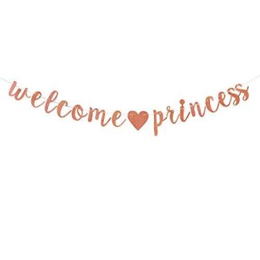 Imagem de Faixa de princesa de boas-vindas com glitter dourado, chá de bebê para meninas, decorações de festa de revelação de gênero, It's A Girl, Welcome Baby Girl Party Decor
