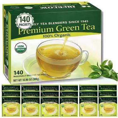 Imagem de Chá Verde Orgânico Premium 140 Sachês Individualmente Embalados - Marc