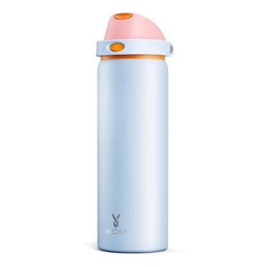 Imagem de Garrafa de água isolada de 947 ml com canudo: Garrafa de água de metal de aço inoxidável Meoky com tampa 2 em 1 - à prova de vazamento, fria por 24 horas, base protetora de silicone, livre de BPA para