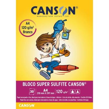 Imagem de Bloco para Educacao Artistica Liso Infantil A4 120G 30FLS Bloco - Cans