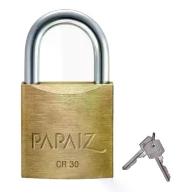 Imagem de Cadeado Papaiz 30mm Cr30 Com Duas Chaves - Latão Maciço - Cr0-]30