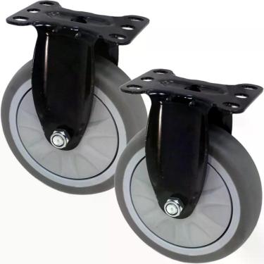 Imagem de Kit 2 Rodas para Rodízio Outras Marcas Rodizio Reforçado para Móveis e Carrinhos 125x32mm Poliuretano Cinza