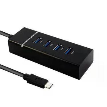 Imagem de Cabo Extensor HUB USB-C 3.0, 4 Portas, Com Led, 5.0 Gbps, Preto