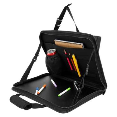 Imagem de Bandeja de volante, suporte para laptop de volante, bandeja universal para alimentação de volante, mesa de bandeja de carro para escrita de trabalho, bandeja de encosto de cabeça do banco traseiro do