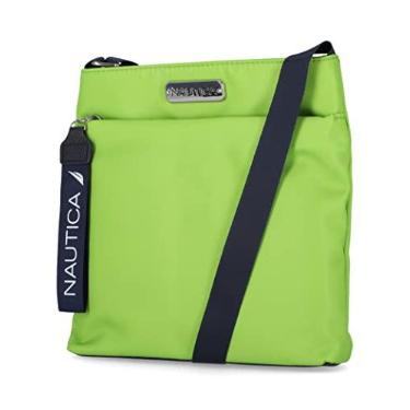 Imagem de Nautica Bolsa feminina feminina Diver Nylon pequena com alça de ombro ajustável, lima, One Size