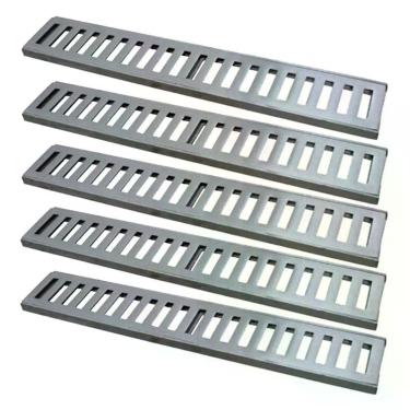 Imagem de Kit 5 Ralo Grelha Linear 7011X5GDA Captação Águas Pluviais Alumínio Fundido Polido GDA Industria e Distribuidora