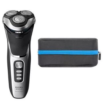 Imagem de PHILIPS Barbeadores elétricos para homens, série 3000, barbeadores masculinos elétricos sem fio, recarregáveis, barbeadores úmidos e secos com aparador pop-up e estojo de armazenamento