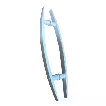 Imagem de Puxador Curvo H Polímero Para Porta De Vidro 50x30 Cm Branco - RSR