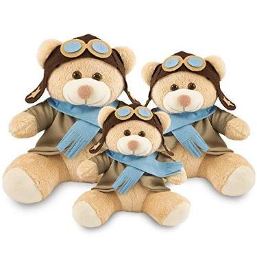 Imagem de Trio de Ursinhos Aviador Para Nichos 20, 25 e 30cm