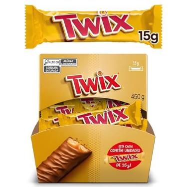 Imagem de Chocolate Twixx Caixa 450g com 30 Barras de 15g – Biscoito Crocante, Caramelo e Cobertura de Chocolate ao Leite