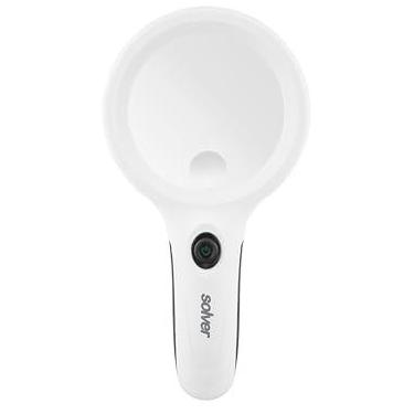 Imagem de LUPA DE MÃO BIFOCAL AUMENTOS 2,5X E 8X LED BRANCO E UV SOLVER SLP-195
