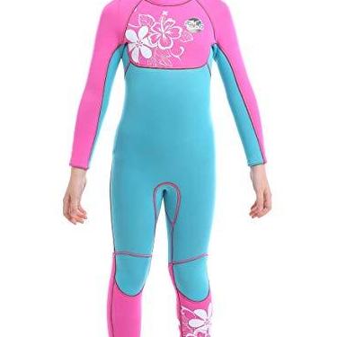 Imagem de Roupa de mergulho infantil de neoprene de 3 mm, manga comprida, FPS 50+, proteção UV Rash Guard para natação, mergulho, surfe, 8 a 9 anos