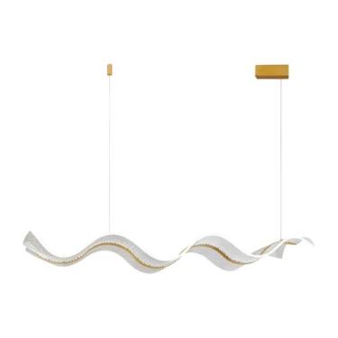 Imagem de Pendente Lustre Sla de Estar Moderno Led Integrado 100cm 31w Dourado Bivolt 3 em 1 (Dourado)