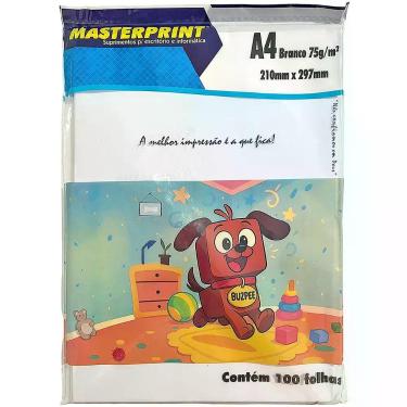 Imagem de Papel Sulfite A4 Masterprint 75g 210x297mm Branco Pacote com 100 Folha