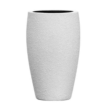 Imagem de Vaso Fibra De Vidro Grande Texturizado Atenas G 90cm (Branco Fosco)