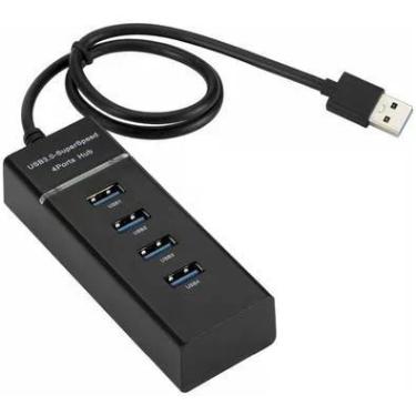 Imagem de Cabo Extensor HUB USB 3.0, 4 Portas, Com Led, High Speed 5.0 Gbps, Preto