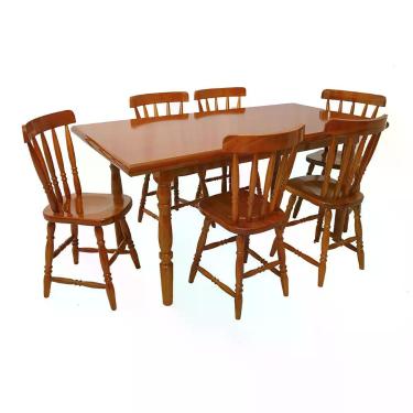 Imagem de Mesa De Jantar 102LB E 06 Cadeiras 150LB Mel Brilho Piratini - Piratin