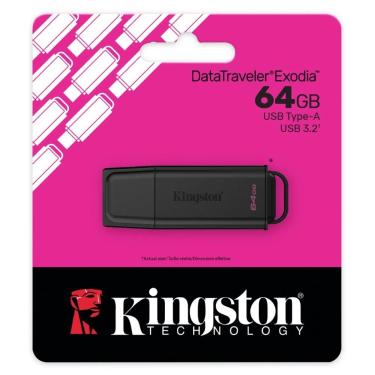 Imagem de Pen Drive 64GB Kingston DataTraveler Exodia - USB 3.2 - Preto - DTXG2/64GB
