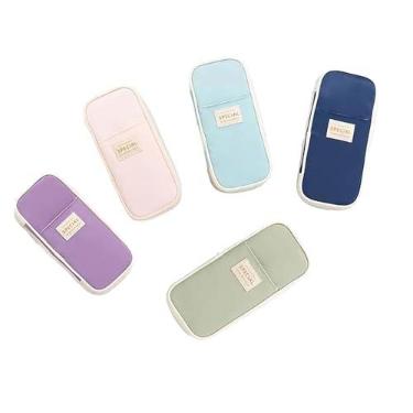 Imagem de Estojo de Lápis Grande Lona com Capacidade Zíper Bolsa Canetas Portátil Materiais Escolares Altamente Laváveis Malha Compartimento e Slot para Estético Bonito Garotas Adolescentes