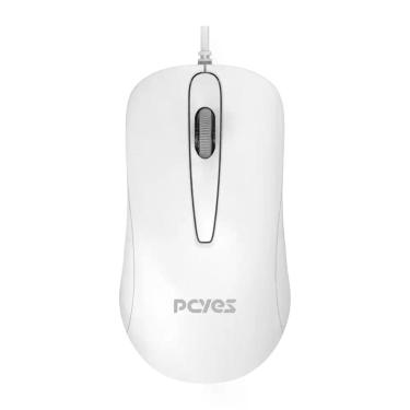 Imagem de Mouse USB PCYES Comfort Silent CLICK Branco 1000DPI Cabo 2 Metros - PM