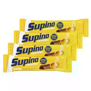 Imagem de Kit 4 Barra de Fruta Supino Banana com Chocolate com 24g
