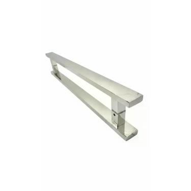 Imagem de Puxador Duplo Inox 80cm Porta Madeira Vidro Polido - Congratulations S
