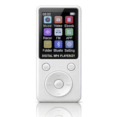 Imagem de MP3 Player, MP3 Player Infantil Com Bluetooth 5.0, Qualidade de HiFi Sem Perdas, Reprodutor de Música Com Tela Sensível Ao Toque de 1,8 Polegadas Com Alto-falante, (Branco)