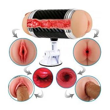Imagem de Masturbador Masculino Duplo Vagina e Anus Em CyberSkin Com Ventosa
