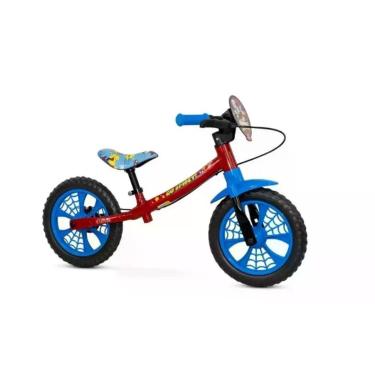 Imagem de Bicicleta de Equilíbrio Homem Aranha Aro 12 Infantil Freio a Tambor com Limitador de Giro e Protetor de Segurança