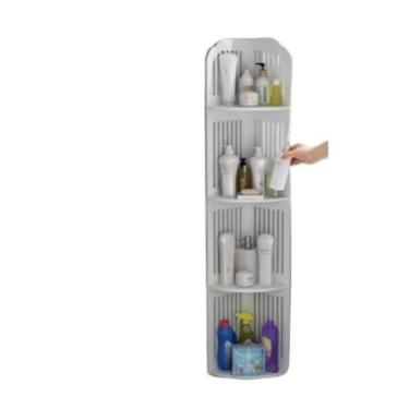 Imagem de Gabinete Multiuso para Banheiro com Prateleira Impermeável e Caixa de Tecido – Armário Compacto para Organização e Decoração(YT2638)