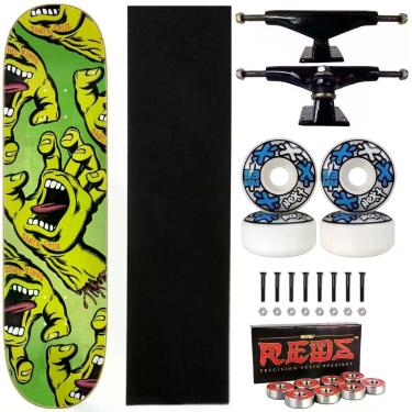 Imagem de Skate Santa Cruz 8.5 Profissional Red Bones Next 53mm Tr 139 Cor:AzulT