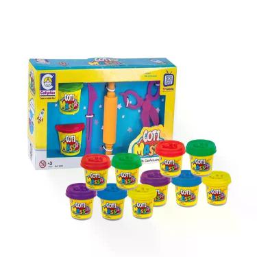 Imagem de Kit Brinquedo Infantil Massinha de Modelar Confeiteiro + 10 Potes de C
