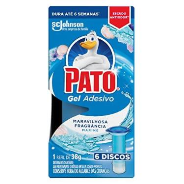 Imagem de Pato Desodorizador Sanitário Gel Adesivo Refil Marine, 6 Discos