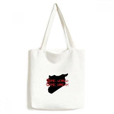 Imagem de Bolsa de compras casual com citação asiática Same World Same Dream