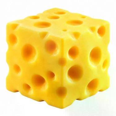 Imagem de Brinquedo Sensorial Queijo Antiestresse Macio e Flexível Amarelo 8CM