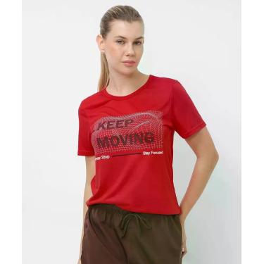 Imagem de Blusa Feminina Fitness Estampada Marisa Vermelho-77420, Vermelho, M