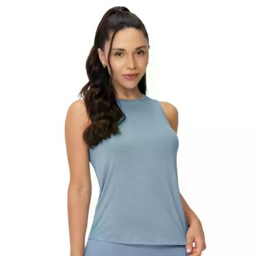 Imagem de Regata Fitness Feminina Tecido Modal Azul Claro - Zee Rucci, P