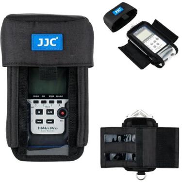 Imagem de JJC Bolsa protetora para Zoom H4n, Zoom H4n Pro, gravador portátil Tascam DR-40 substitui a capa Zoom PCH-4n, com capa de chuva transparente para janela