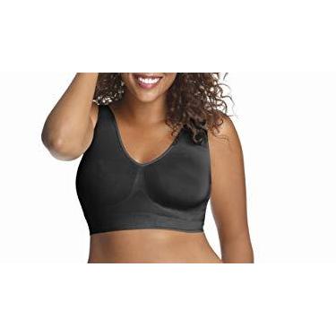 Imagem de JUST MY SIZE Hanes Sutiã feminino sem costura, sutiã pulôver leve e confortável, tamanhos grandes, Preto, 6G