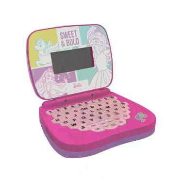Imagem de Laptop Infantil Barbie com Atividades Educativas Bilingue Rosa Candide