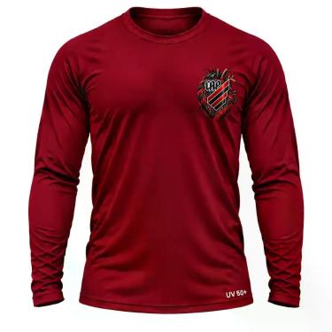 Imagem de Camisa Uv +50 Athletico Paranaense Torcedor Coração - Genérica, Vermel