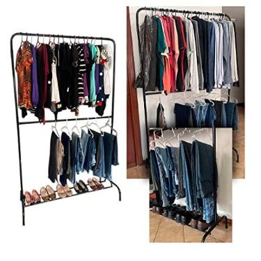 Imagem de Arara de Roupa 2 Niveis unica com Sapateira Aço Reforçado !
