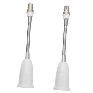 Imagem de DOITOOL 2 Peças De Suporte De Lâmpada E14 A E27 Abajur Harpa Base Ajustável Castiçal Branco Adaptador De Lâmpada Adaptador De Soquete Extensor Adaptador De Lâmpada Adaptador De Soquete